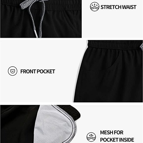 Actleis Womens Drawstring Swim Shorts UPF50+ Quick Dry Black Size L    A193-17 - Picture 4 of 8